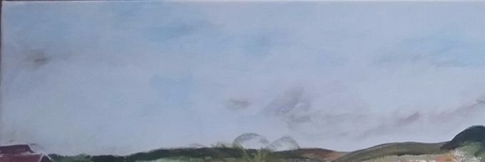 Le Lac Léman vu de 'chez nous' - Acrylique - -60 x 20 cm 