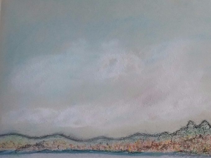 le Lac Léman - Pastel - 24 x 32 cm