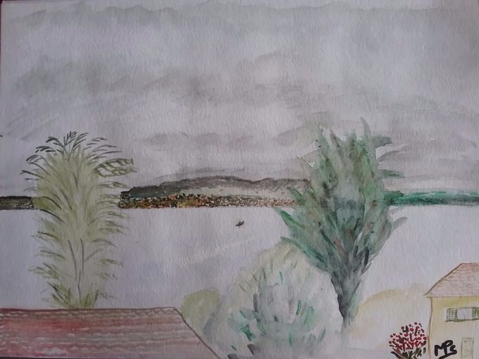 Le Lac Léman - Aquarelle - 24 x 32 cm