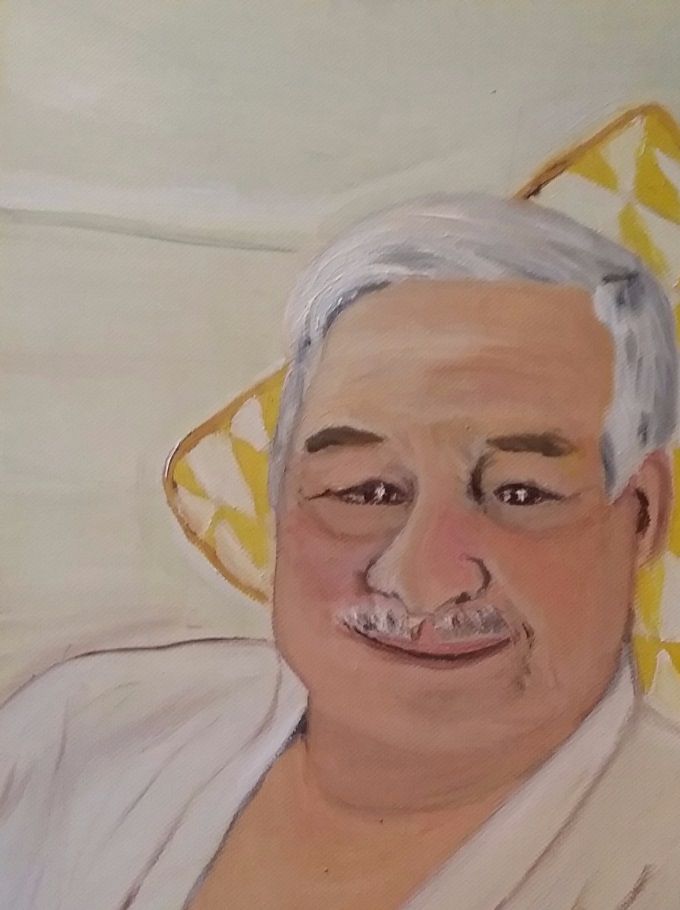 Maurice au repos - Huile - 40 x 30 cm