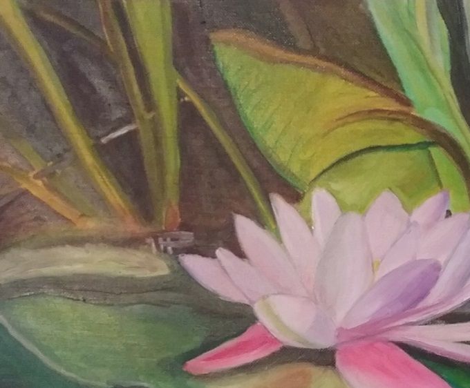 Nénuphar  - huile - 30 x 25 cm