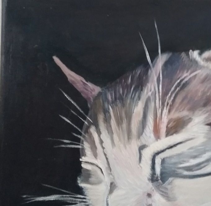 Hello Kitty 1 - acrylique et huile - 30x30 cm