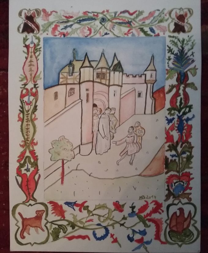 Les portes du château  - Aquarelle 