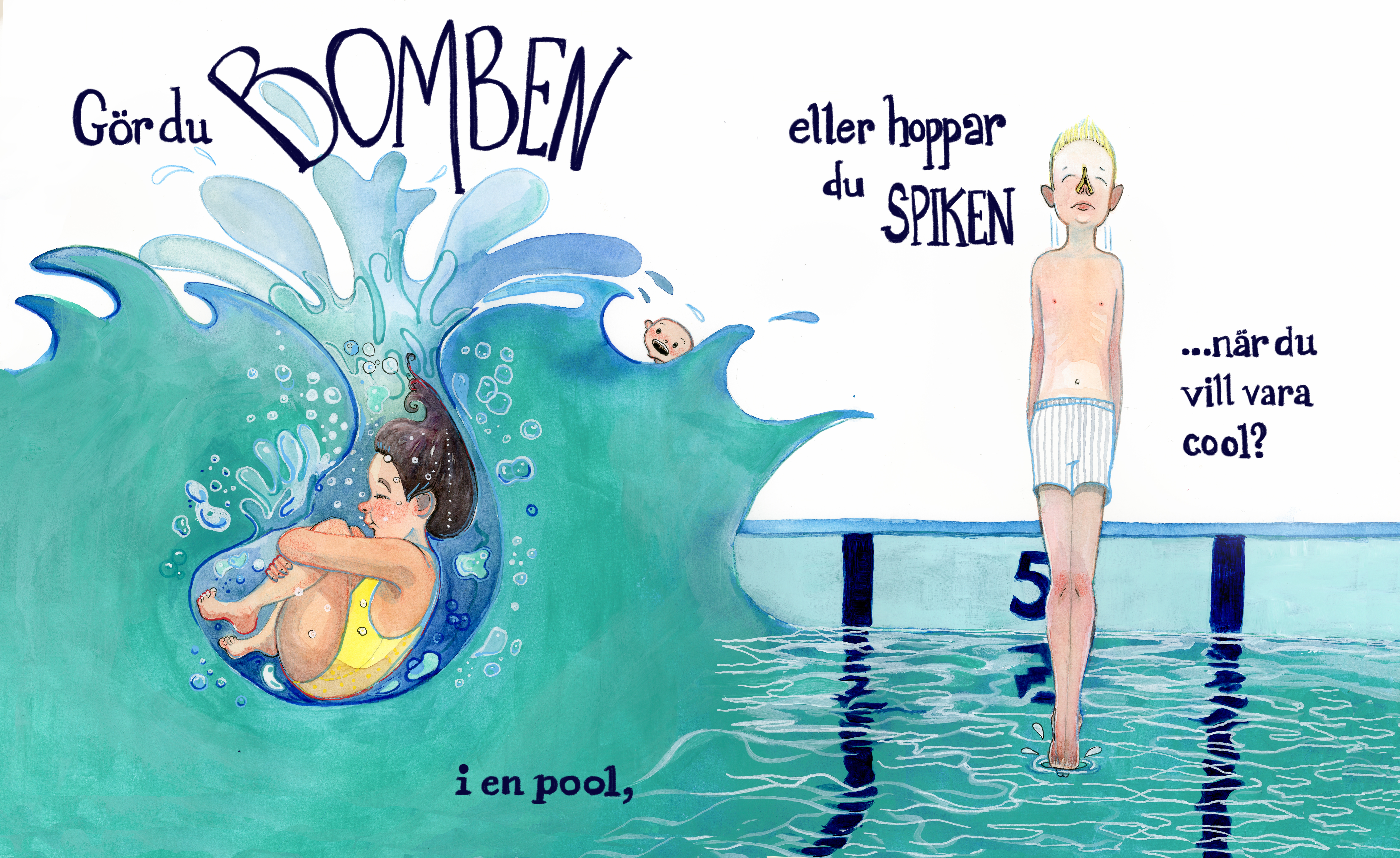 Heluppslag Bomben eller spiken barnboksillustration