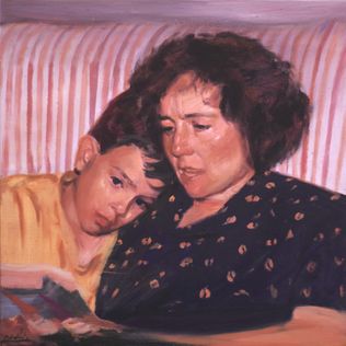 Retrato de Álvaro y su madre (50x50, óleo)