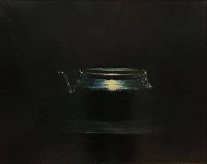 Half-shadow kettle (oil on canvas, 73x60 cm)
