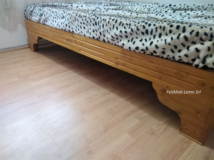 mobila valcea Pat Ghepard, produs cu toate elementele din lemn masiv