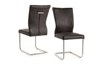 #1601 Stuhl-Dunkel Grau Stoff