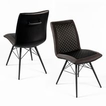 #1810 Stuhl-Schwarz und Grau PU