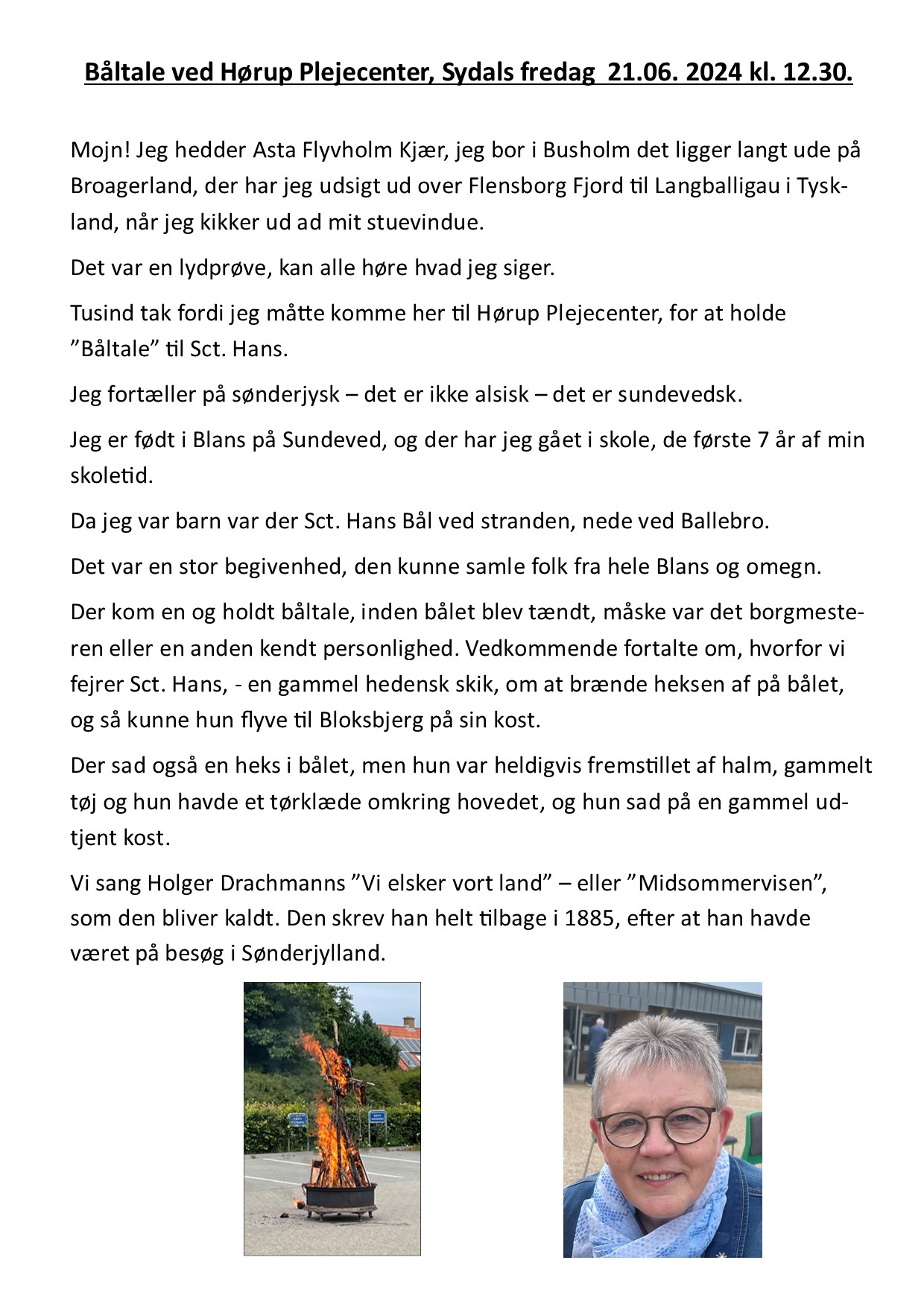 Båltale Sct. Hans 2024 | mojnasta.dk