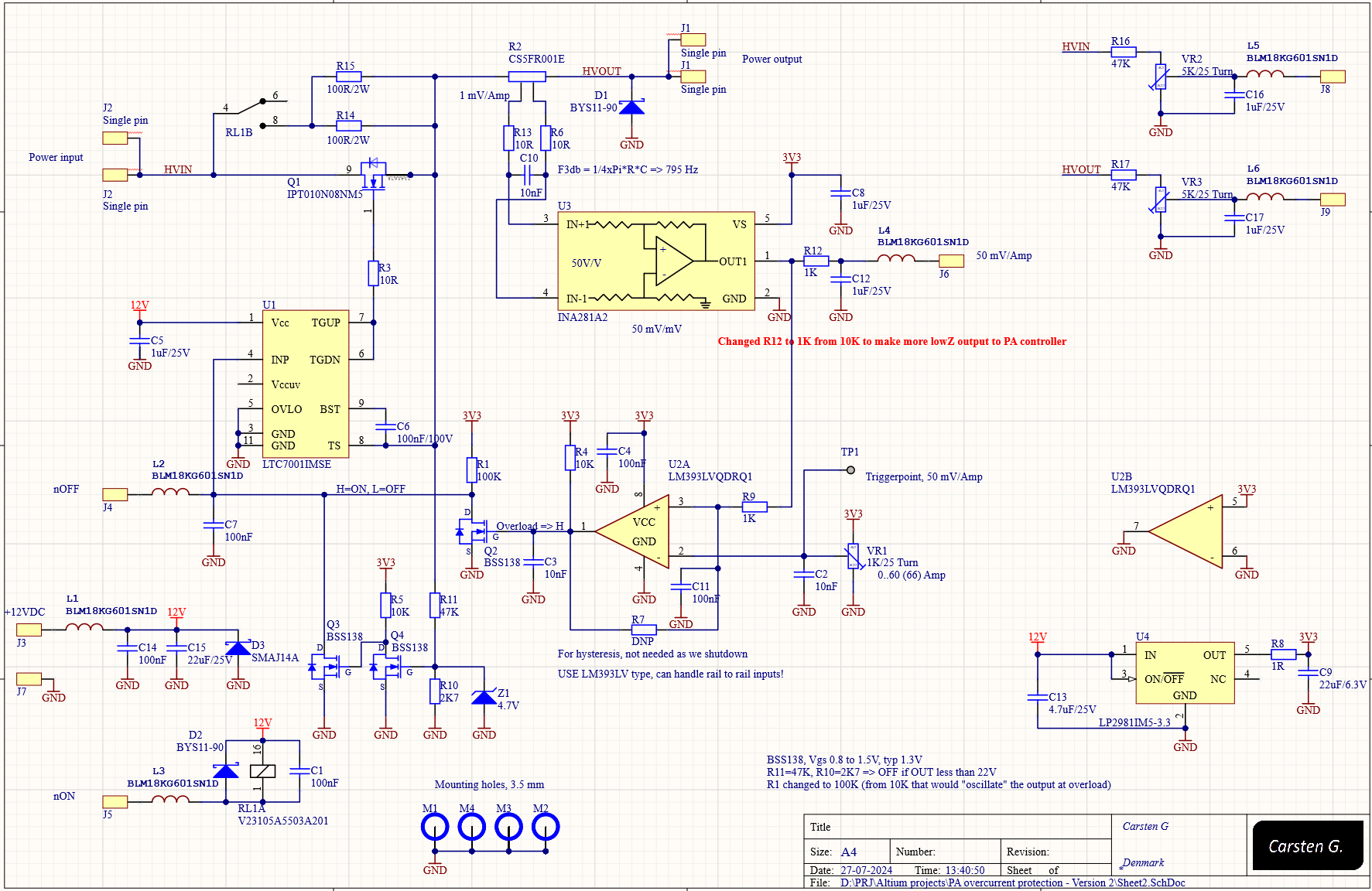 Op Amp Overcurrent Protection