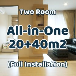 One Small Room (20m2) and One Mid-Sized (40m2)
