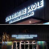 Lysskilt til Den Kreative Skole