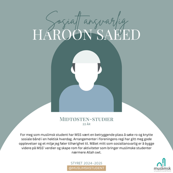 Sosialt ansvarlig Haroon Saeed