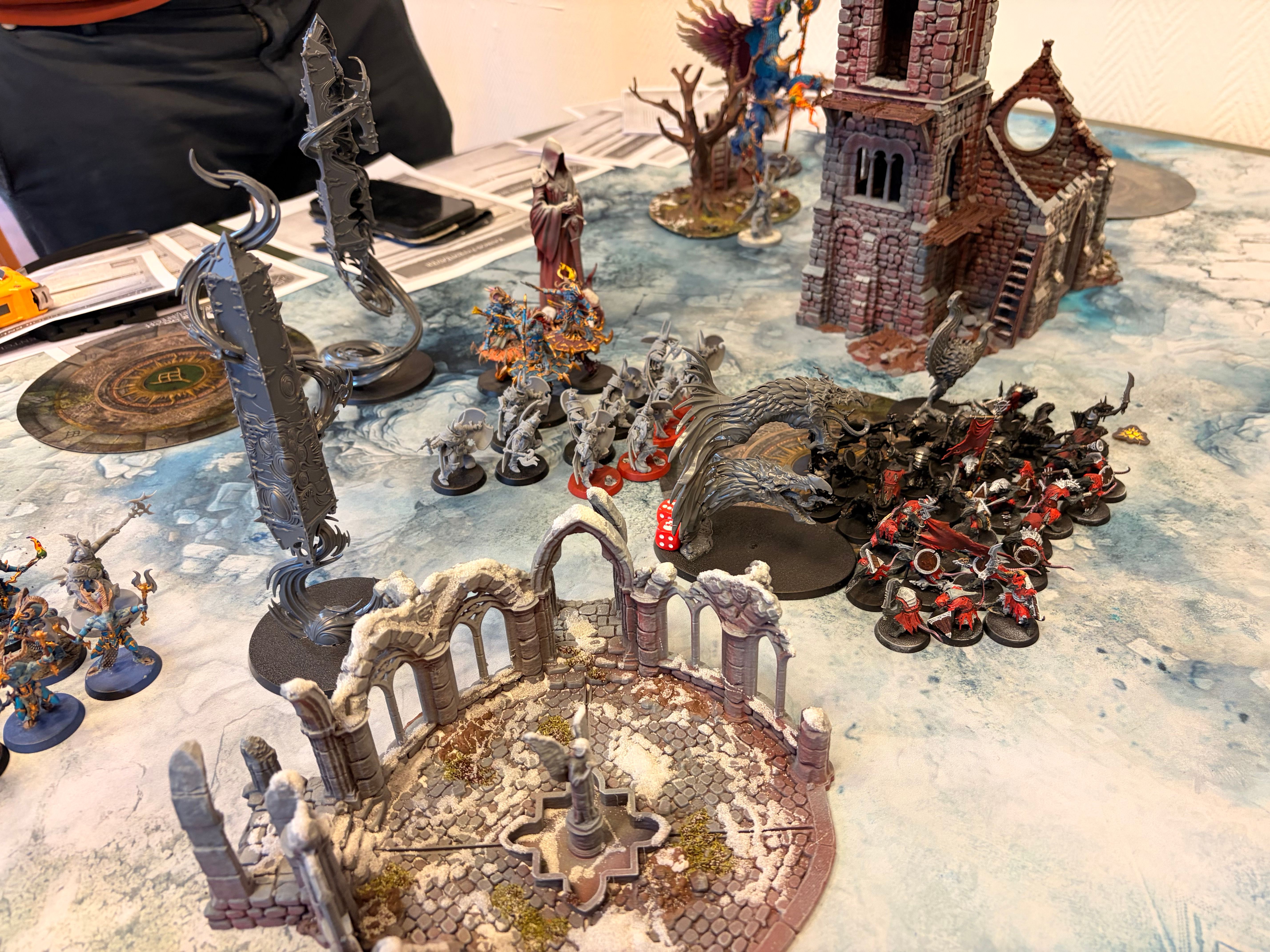 Miniature gaming table at Mythos in Mölndal