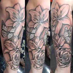 bloemen en vlinder