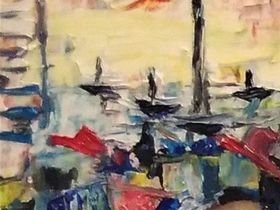 The piano party. Palette knife oil on canvas. Size 80x60cm. 800.00 Euros