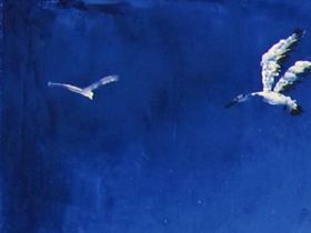 The blue Garden, oil on canvas, size 40x50cm. 300 Euros
