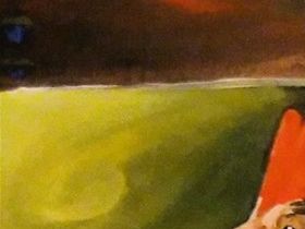 Les poulets bicyclette. Oil on canvas, 40x50cm price 400€