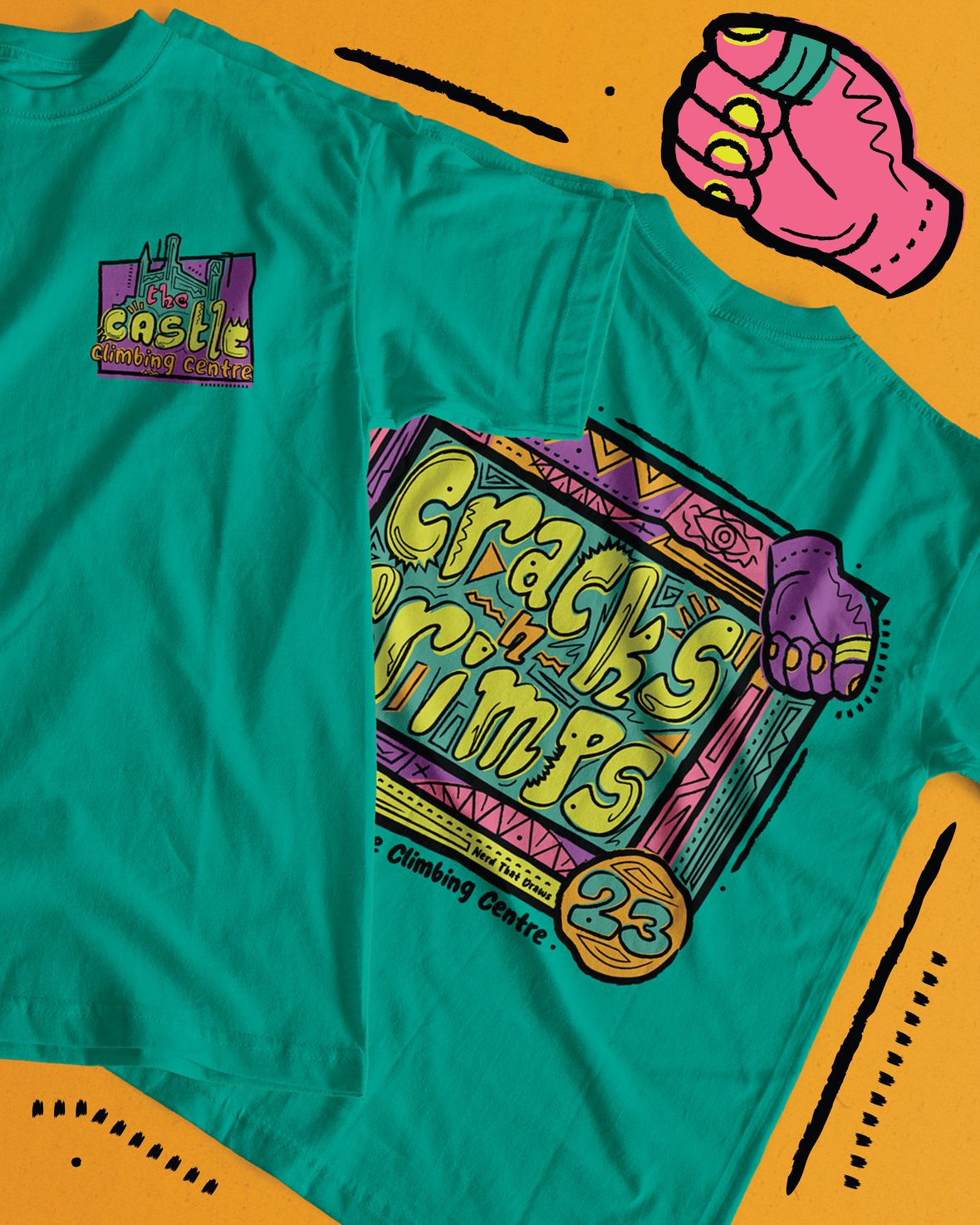 The Castle climbing Centre Cracks n Crimps merch