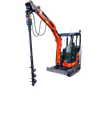 Hydraulische grondboor voor Kubota 1.9 en 2.7