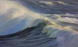 "Loop In Time", 80x130 cm, olie på lærred.  >SOLGT<