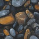 "Pebbles", 20x20 cm, olie. SOLGT