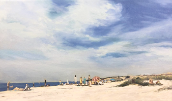 "Parasol", 30x50 cm, olie på lærred. SOLGT