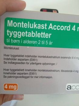 Montelukast accord tyggetabletter 4mg indeholder Aspartam