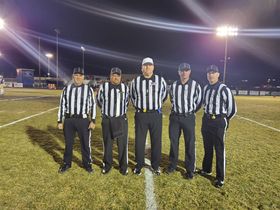 2019  4-A 1st Round Playoff TV Game Ron Duskin B, Larry Young U, Mark Jacoby R, Andrew Schmitz H, Jeremy Tafelmeyer L