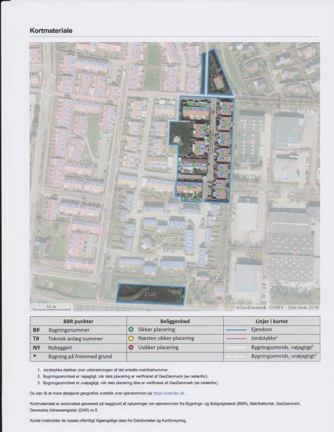 Geografisk/Jordstykket overblik over Nøddelunden 372 til 428 