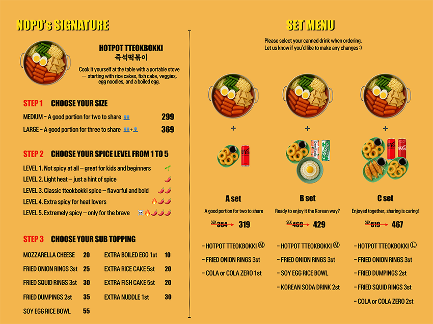 nopo dinner menu topoki