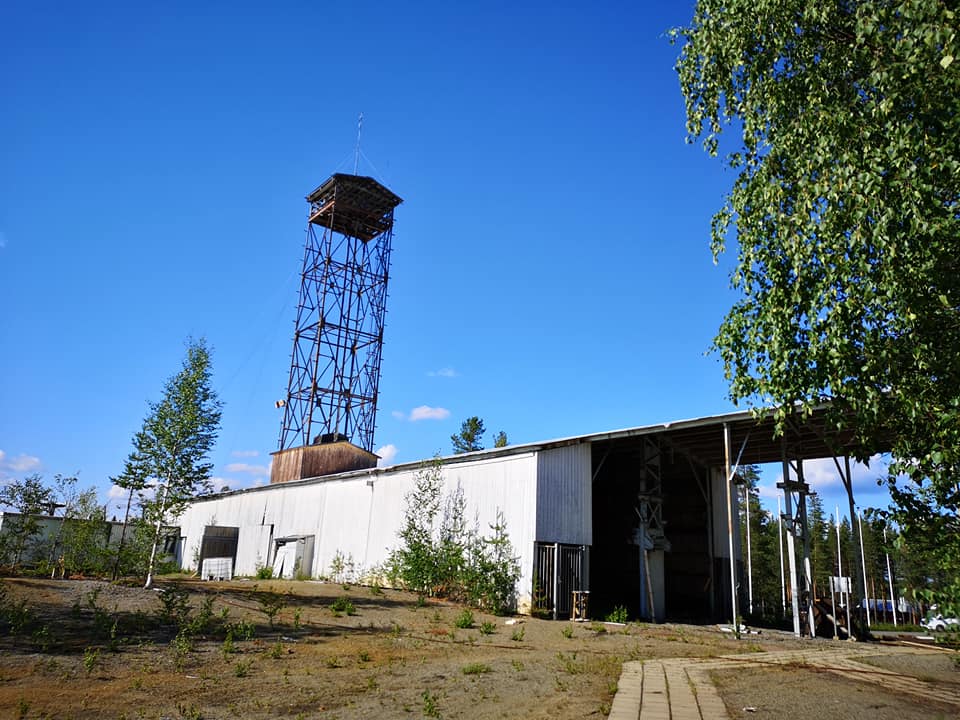 Nedlagda linbanan i Örträsk.