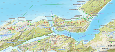 Norgeskarta bild over Saltstraumen marine verneområde
