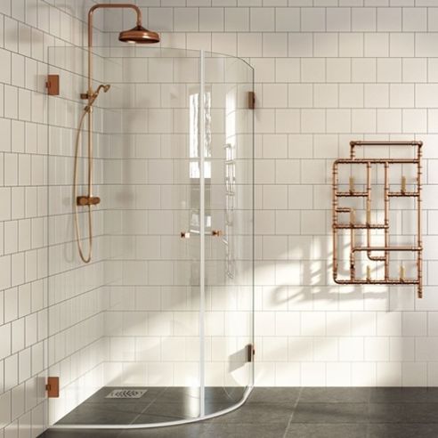 duschbyggarna duschvägg Design duschhörna koppar rundad