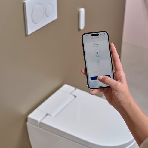 geberit vägghängd wcstol duschtoalett AQUACLEAN ALBA med app