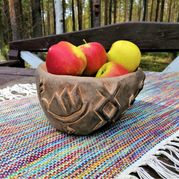 Holzschale fuer obst und Brot und Salat handgeschnitzt 