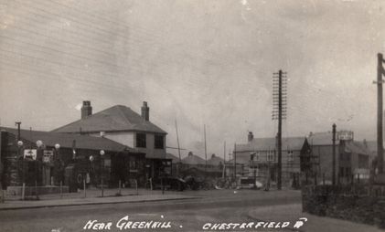 M19 Garage on corner of Meadowhead and Greenhill Main Road. Shops bein