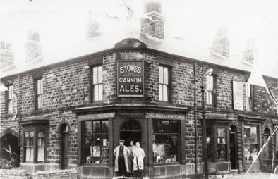 M43 Mr T.J.Davinson on the left of doorway of 246 Derbyshire Lane, his