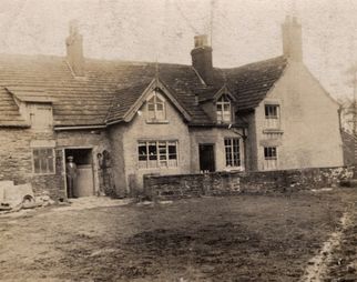 M85 Park Farm, Mr Allen in stable doorway.