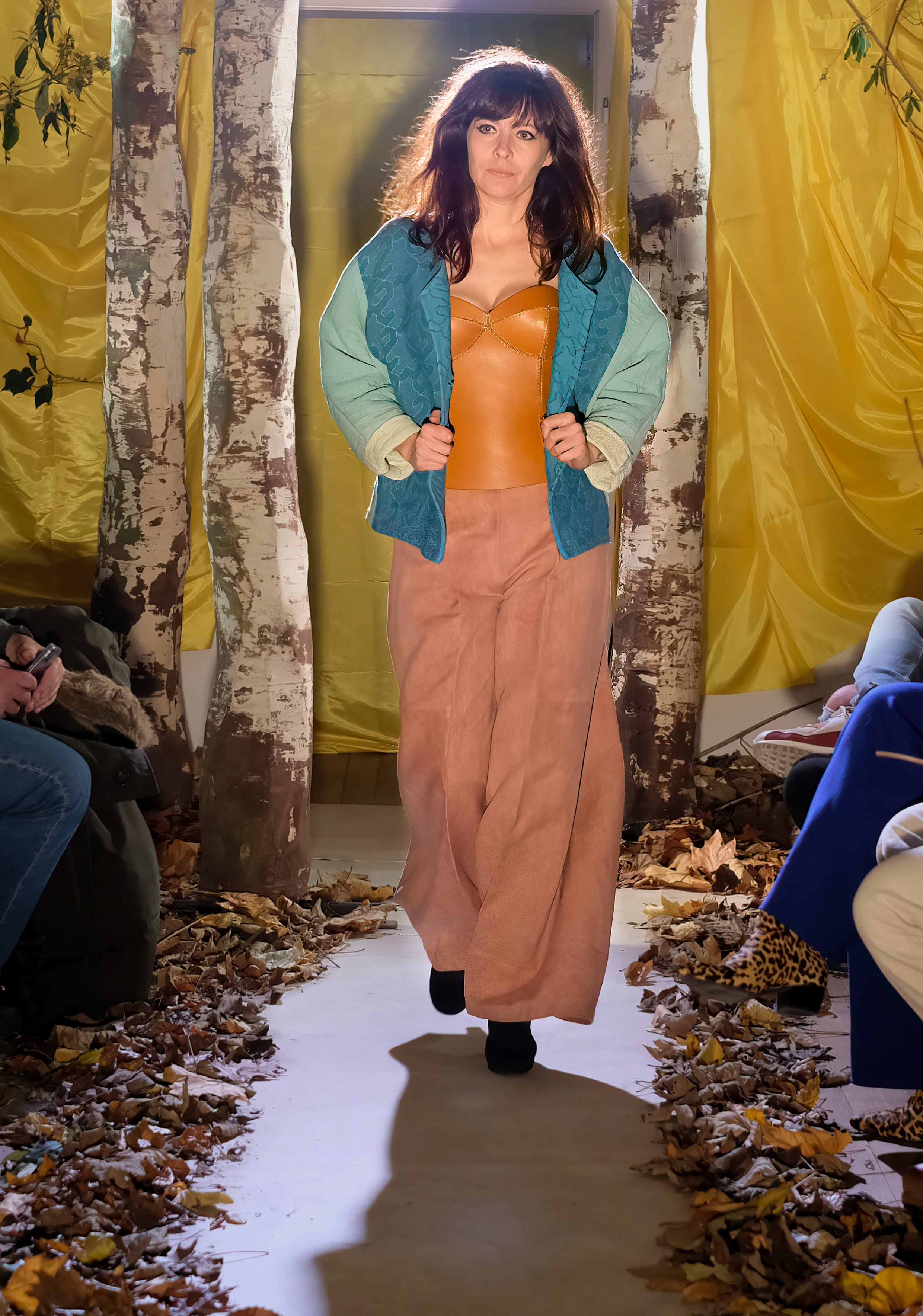 03Gilet RUNG bleu vert & pantalon HO corail-min