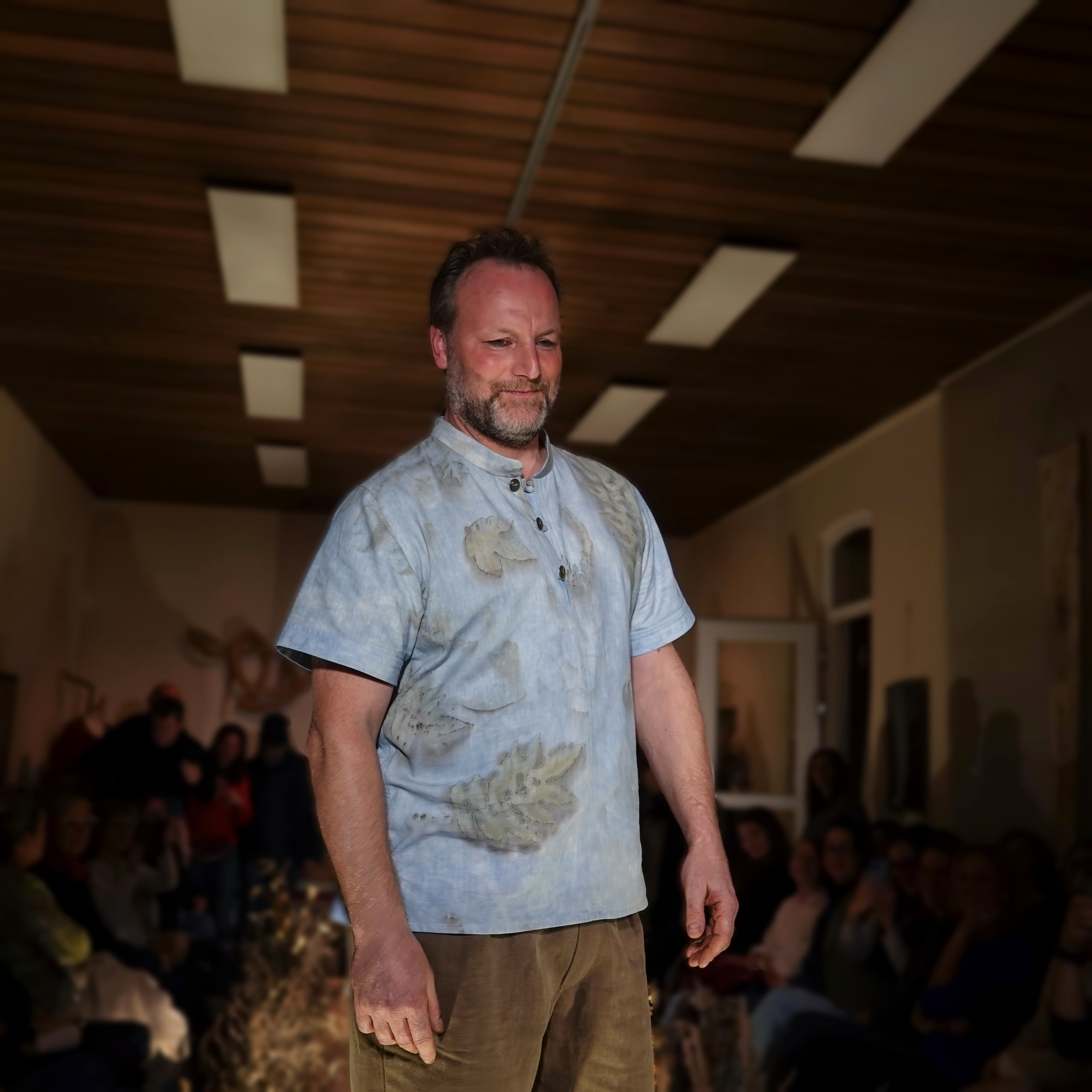 Chemise MUA HA indigo et ecoprint