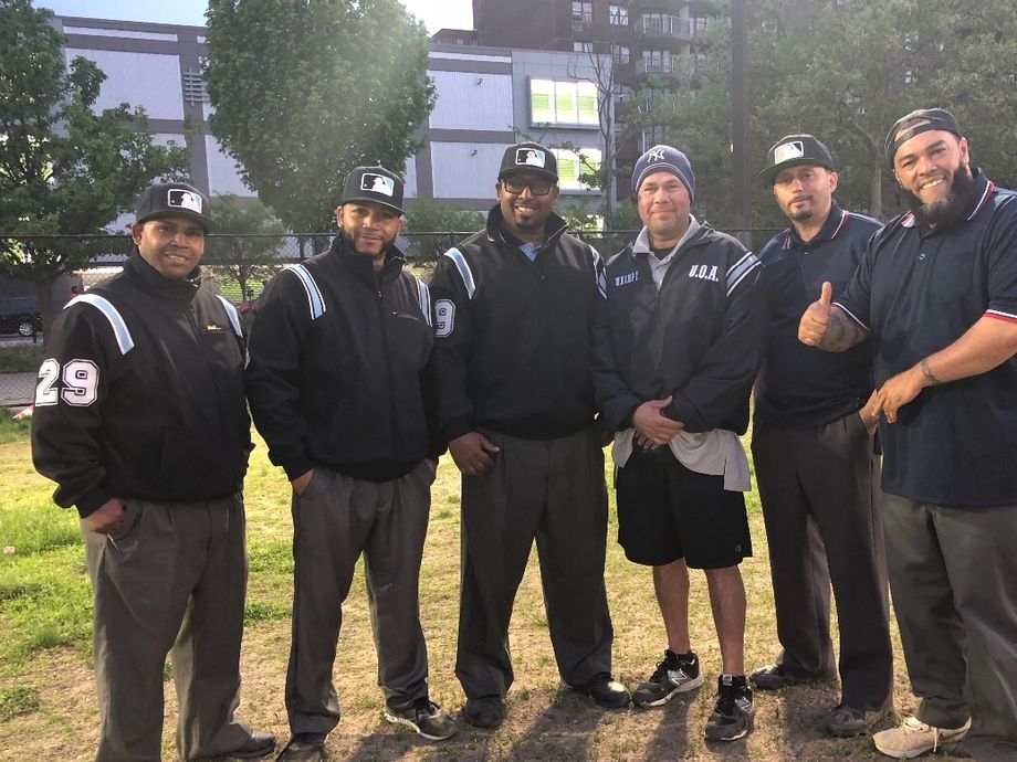 2018 NYC EMS SUMMER LEAGUE UMPIRES
“WILLIE RAMIREZ, ROBERT RAMIREZ, BOMBA RAMIREZ, 
ED “WIMPY”COLON , RICK GUZMAN & MARIO FREYTA, THE BEST IN THE BUSINESS