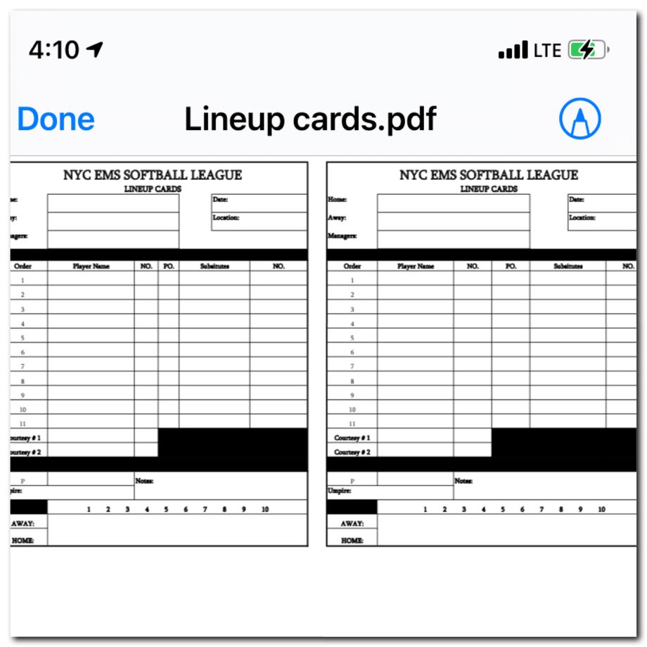  NYC EMS LINEUP CARDS 