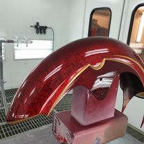 Yamaha Stryker 1300 gold stripes red marble candy 21