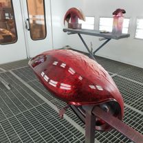 Yamaha Stryker 1300 gold stripes red marble candy 34