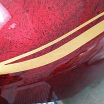 Yamaha Stryker 1300 gold stripes red marble candy 45