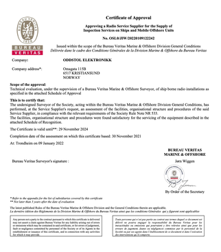 Bureau Veitas radiosurvey authorization