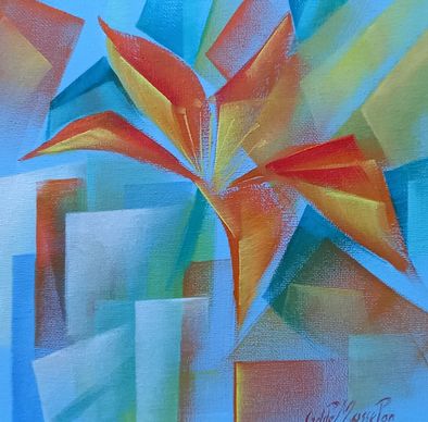 Solitaire sur carton toilé ; Format 20 x 20 ; 100€