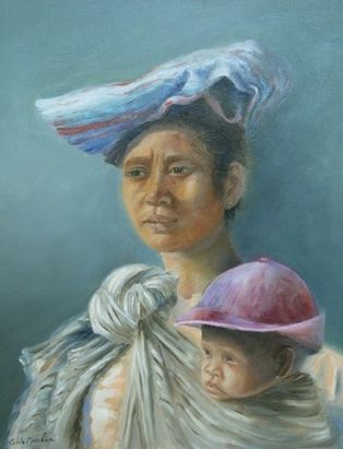 FEMME ET ENFANT BIRMANS 